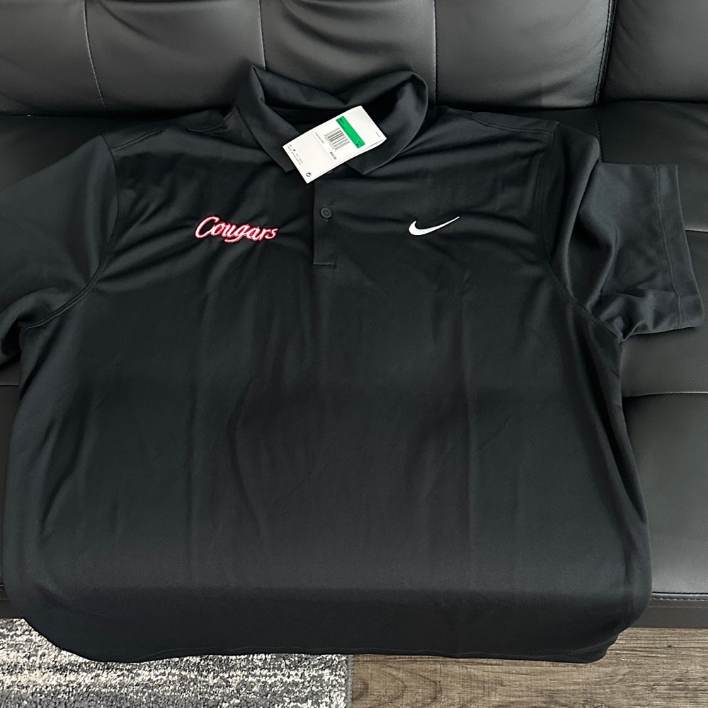 Nike Black Polo Shirt with Red Embroidery